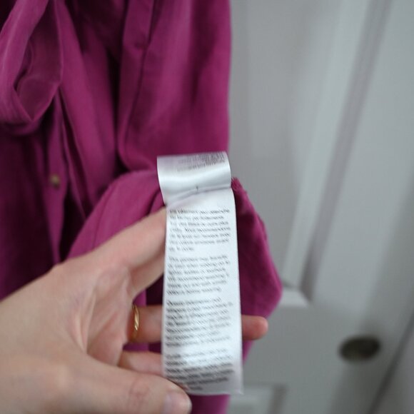 Maison 123 Small Belted Button Down Shirt Dress in Purple Pink - Picture 8 of 9